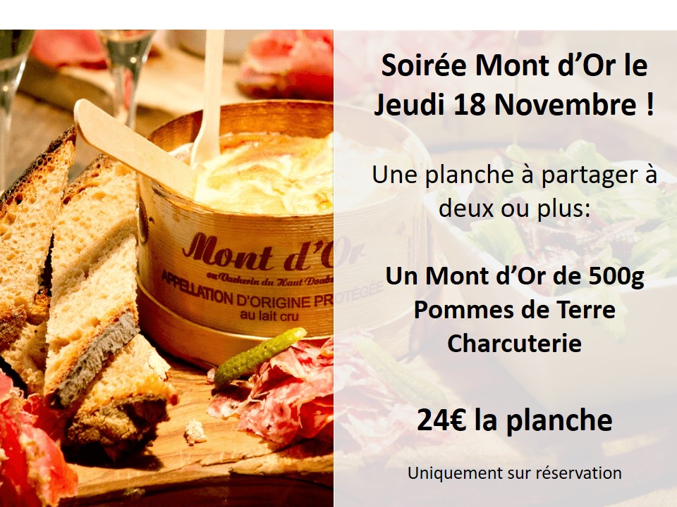 Soirée Mont d'Or le Jeudi 18 Novembre